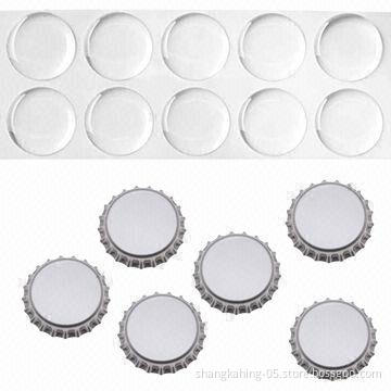 Eco-friendly Clear Epoxy Stickers, 14mm Size, Various Designs Available